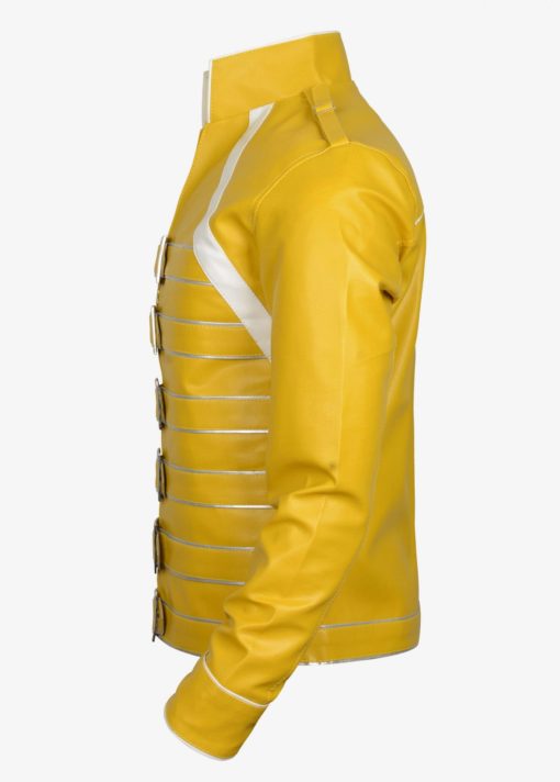 Yellow Men Leather Jacket