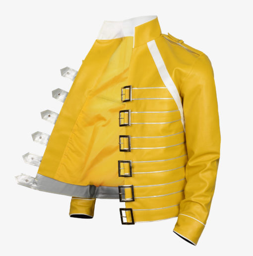 Yellow Men Leather Jacket