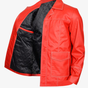 Red Shirt Style Collar Jacket