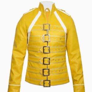 Yellow Faux Leather Jacket