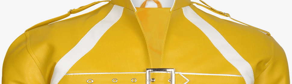Yellow Faux Leather Jacket
