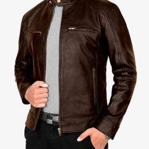 vintage brown leather jacket-3