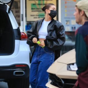 Hailey Bieber Comix Leather Jacket