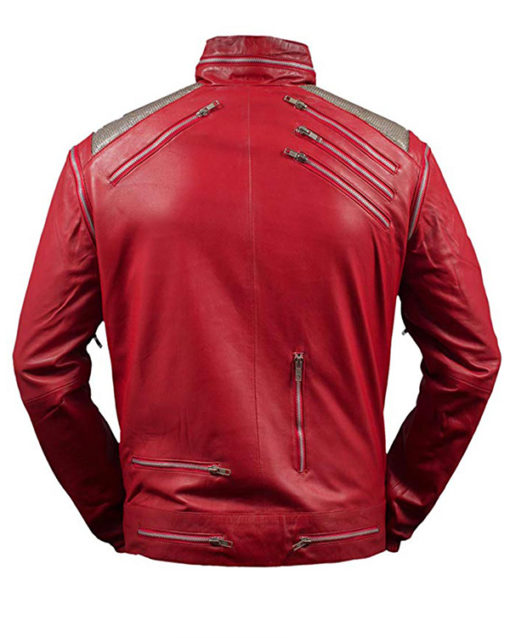 Michael Jackson Beat It Red Biker Leather Jacket
